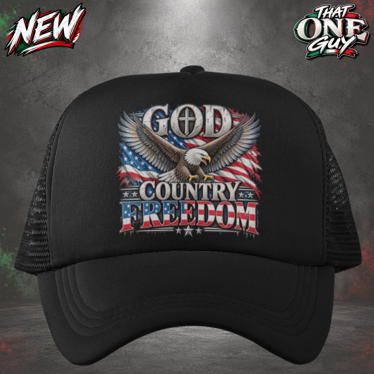 God, Country, Freedom Trucker Hat